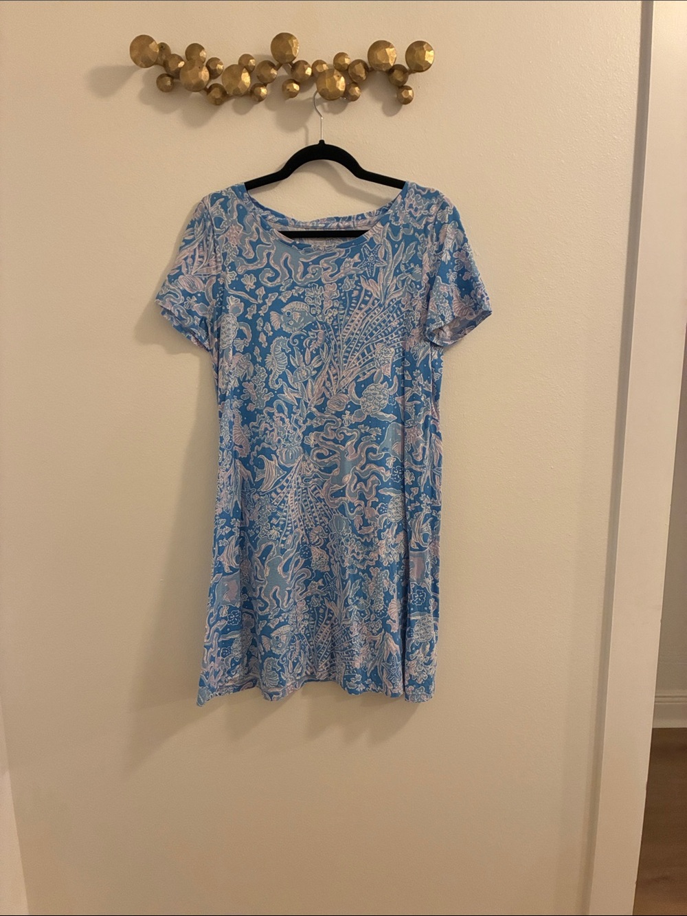 Lilly Pulitzer Blue and White Printed Mini Dress